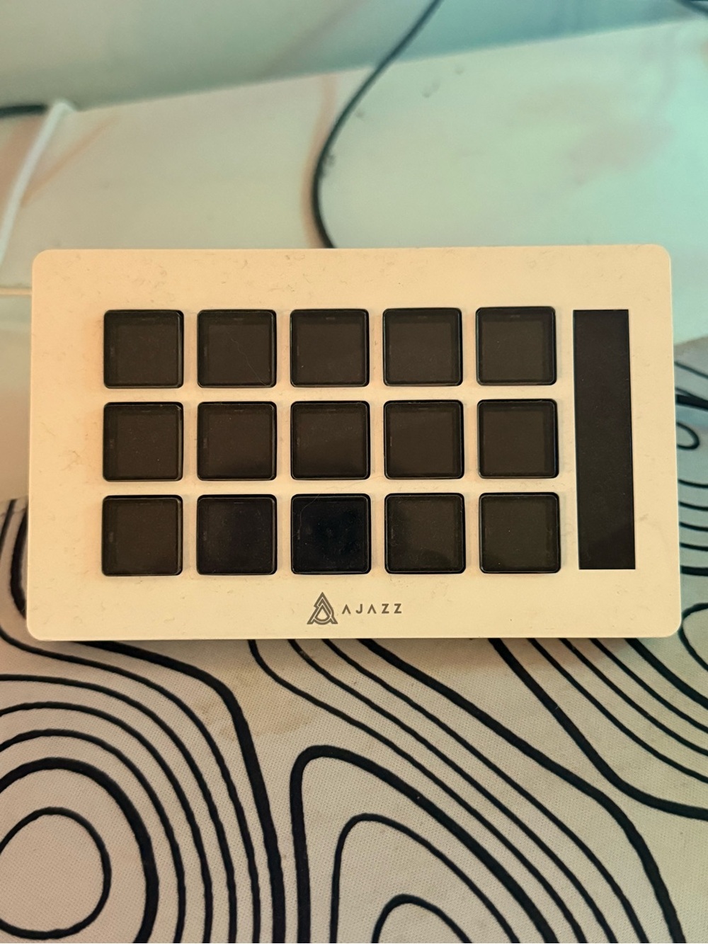 White Macro Pad with Black Keys - 18-Key Programmable Shortcut Controller